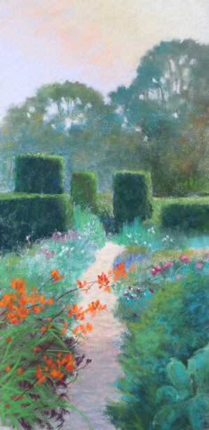 pastel painting of garden